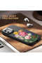 Redmi Note 10 Pro Compatible Case with Camera Protection Black Silicone Couple Phone Case with Floral Pattern - 4