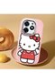 Tecno Spark 10 Pro Compatible Case Camera Protector Pink Silicone Couple Phone Case with Kitty Pattern - 2