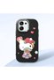 Oppo A6 Pro Compatible Case Camera Protector Black Silicone Couple Phone Case Kitty Patterned
