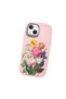 iPhone 13 Compatible Case Camera Protector Pink Silicone Couple Phone Case with Floral Pattern - 3