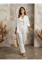Basic Women's Elastic Waist Linen Trousers - 3