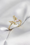 Gold Color Butterfly Model Zircon Stone Women's Ring