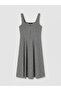 Nevavm Square Collar Plaid Waist-Sitting Dress with a Difference - 5