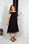 Plus Size Lace Viscose Combed Cotton Black Dress - 2