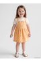 Lcw Baby Orange Floral Baby Girl Salopet Dress and T-Shirt