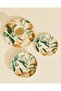 Assorted Beige And Green Floral Porcelain Dinner Set (16 Piece) - 8