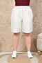 Large Size Original Linen Shorts with Elastic Waistband - 2