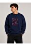 Ran Out Print Detailed Crew Neck 2 Thread Sweatshirt
