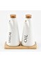Ceramic Oil & Vinegar Bottle Set with Tray 16 cm