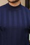 Men's Half Turtleneck Embossed Patterned Knitwear - 2