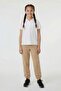 Beige Girls' School Sweatpants with Elastic Waist and Zippered Pockets 24736 - 2