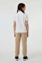 Beige Girls' School Sweatpants with Elastic Waist and Zippered Pockets 24736 - 3
