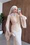 Elizya Lace Evening Dress Set Beige - 2
