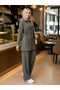 Women's Zehra Dress Modal Fabric Comfortable Fit Two-Piece Islamic Tunic Set Bottom Top Zippered Pants with Pockets Wide Legs Elastic Waist - 2