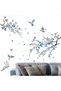 Cherry Blossom Wall Stickers for Bedroom: Peel and Stick Flower Bird Blue Floral Tree Branch Wall Decals - Living Room Office Bathroom - 2