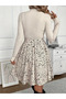 Women's Long Sleeve Turtleneck Waist Tie Top Camisole Skirt Diver Short Dress - 3