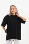 Unisex crew neck 20/1 plain oversize t-shirt - black - 2