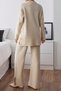 Women's Elegant Two-Piece Suit with Cuff and Lapel Button Detail - 4