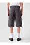 Özmarka New Season Anthracite Men's Jean Shorts with Cargo Pockets - 4