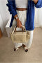 Women's woven bag beige woven - 3