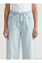 Vizyon New Season Blue Wideleg Women's Jean Trousers with Elastic Waist - 3