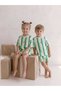 Boy's Top and Bottom Set - Pepper Embroidered Striped T-Shirt and Shorts Set - 4