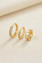 Set of 3 Gold Color Hoop Model Earrings