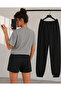 T-Shirt, Sweatpants, Shorts 3-Piece Combination, Thin Summer, Sweat-Absorbing, Ex Printed, Women'S/Men's Unisex Model - 2