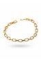 Gold Color Brass Row Square Model Zircon Stone Bracelet