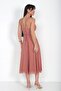 Women's Rope Strap Double Breasted Collar Lined Chiffon Flared Midi Dress - 4