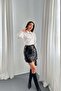 Women's Black Mini Skirt with Sequin Lining, Slim Fit, Party and Event Style - 2