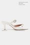 Calista Sedef Satin Buckle Detail Pointed Toe Women's Heeled Slippers - 2