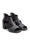 Cnf 116 High Heeled Sandals with Back Zipper and Rubber Detail - 2