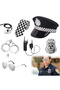 (eb311-Kids)Police Costume Accessories Police Hat Police Badge Sunglasses Handcuffs Whistle Tie Walkie-Talkie Role Play Police Props Costume Suitable for Halloween Carnival Party Role Play - 6