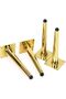 Four-piece set with angled table legs, metal cabinet legs, tapered furniture legs, made of 201 stainless steel, 15 cm high, suitable for tables and... - 4