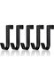 6-Piece Matte Black Stainless Steel Towel Hook Set - Waterproof - Tool-Free Installation - Suitable for Shower Doors Up to 2.1cm Thick