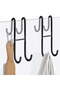 Black Two Stainless Steel Non-Stick Bathroom Glass Door Hooks