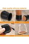 35-40mm silicone floor protector with felt pad, 24 rubber chair leg covers, elastic table and chair leg protectors, black, furniture leg covers... - 2