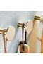 A set of 4 brushed brass wall hooks and gold towel hooks, suitable for bathrooms, coat racks, and towel racks. - 2