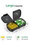 Extra-Large Weekly Pill Organizer Twice a Day Single-Sided Opening Easy Refill 7 Days Black Privacy AM PM Holder 2-Pack - 2
