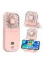 Portable handheld fan, USB powered, three wind speeds, suitable for home and travel. Compact and practical, pink.