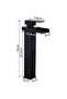 Black waterfall-style basin faucet, stainless steel waterfall-style basin faucet, single-hole single-handle basin faucet. - 3