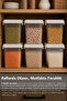6-Piece 5Lt Lockable Lid Organizer Box - Deep Elora Kitchen Organizer Food Storage Container Beige - 2