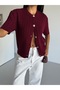 Short Sleeve Knitted Gold Button Detailed Women's Knitwear Cardigan - 5