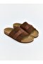 Lcw Steps Brown Adjustable Strap Men's Slippers