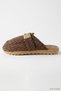 Gold Buckle Straw Women's Slippers 2129 Brown - 2