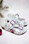 White Patterned Girls' Sandals - 2