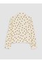 Özmarka New Season Ecru Polka Dot Poplin Women's Shirt - 6