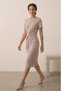 Beige Lycra Oysho Fabric Ring Buckle Midi Dress