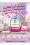 Girl's Primary School Orthopedic 3-Piece Set Pen Holder Lunch Bag 3 Compartments Ice Cream - 7